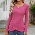 thumbnail image 5 of ZyeKqe Sweaters for Women Long Sleeve Shirts Crewneck Pullover Top Ribbed Knit Going out Tops Dressy Casual Blouses Slim Fitted, 5 of 8