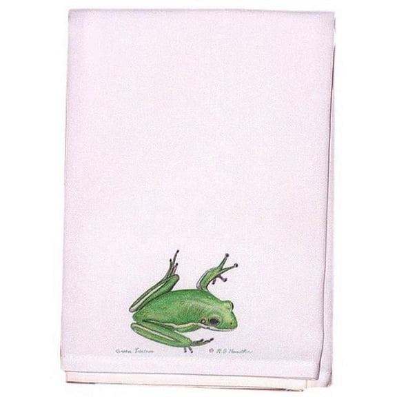Betsy Drake Green Tree Frog Guest Towel Set of 2
