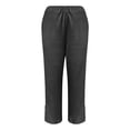 thumbnail image 4 of Women's cotton and linen long pants, stretch high-waisted straight leg casual pants, pants, 4 of 9