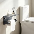 thumbnail image 5 of Stainless Steel Wall Mounted Toilet Paper Holder with Storage Shelf - Rust-Resistant Bathroom Organizer for Residential and Commercial Restrooms Gray, 5 of 6