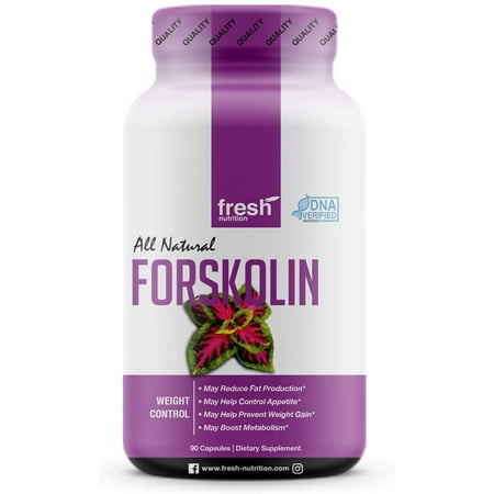 Fresh Nutrition Forskolin Supplement - Strongest DNA Verified - Belly Fat Burner 90 Caps