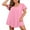 03-Pink, variant on JWD Womens Nightgown Short Sleeves Sleepwear Soft Loose Sleepshirt Scoopneck Pleated Nightshirt Loungewear