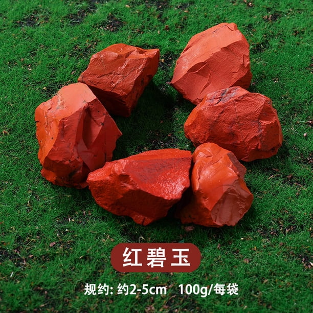 Xiao Hua Piedra de cristal natural cruda de 1 kg, piedra de aromaterapia, piedra expandida a granel, piedra decorativa de cristal mineral natural irregular roja de 2-5 cm.