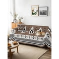 thumbnail image 3 of Brown Boho Couch Cover for 2 Cushion Couch, Farmhouse Aztec Southwest Ethnic Geometric Washable Love Seat Sofa Covers Slipcover, Throw Sofa Covers for Pets, Furniture Protector 71"x102", 3 of 9