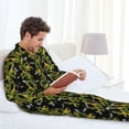 thumbnail image 6 of Fotbe Corn And Dragonflies Pattern Long Sleeve Pajama Set for Men,Sleepwear Set,2-piece Loungewear Set,Soft PJs Comfy Nightwear with Pockets-X-Large, 6 of 7
