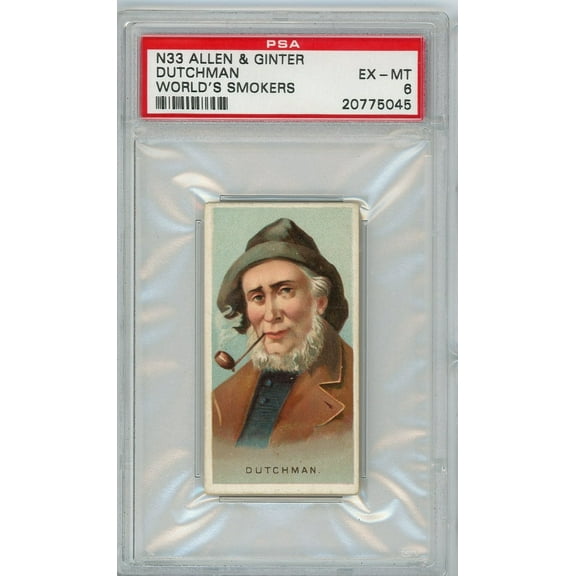 Graded 1888 Allen & Ginter World's Smokers N33 Dutchman Baseball Tobacco Card PSA 6