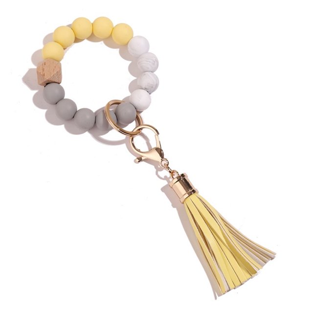 Pulsera de cuentas de silicona, colgante de llavero MFZFUKR CPB-US-PSF1101-1