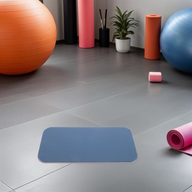 GARVALON 2pcs Exercise Knee Mat TPE Padded Yoga Mat for Studio Meditation. A thick, rectangular yoga mat in assorted colours, made from durable TPE material, shown in a studio setting with other fitness equipment. The mat measures 33.90 x 17.10 x 0.90 cm (13.32 x 6.72 x 0.35 in) and features a nonslip surface for stability during yoga, fitness routines, or meditation. Lightweight and portable, suitable for indoor and outdoor use.