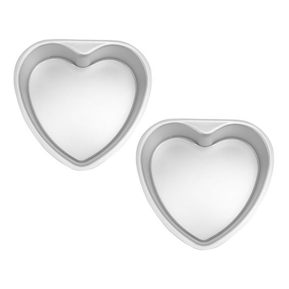 OULII 2Pcs Heart Shaped Cake Pans for Baking Aluminum Pan Reusable Easy to Clean