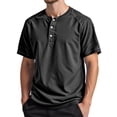 thumbnail image 3 of Henley Shirts for Men Summer Casual Short Raglan Sleeve Crewneck Relaxed Fit Athletic Tshirts Mens Tees, 3 of 5