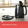 BLACK+DECKER 1.7L Rapid Boil Electric Cordless Kettle, Black, KE1500B