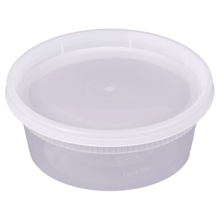 Comfy Package 48 Sets - Combo Plastic Deli Containers with Airtight Lids - 8 oz 16 oz 32 oz - Food Storage/soup Containers