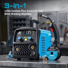 SEESII 135A MIG Welder - 3-in-1 Flux Core Welder, MIG/Lift TIG/Stick Welding Machine - Portable IGBT Inverter - 110V