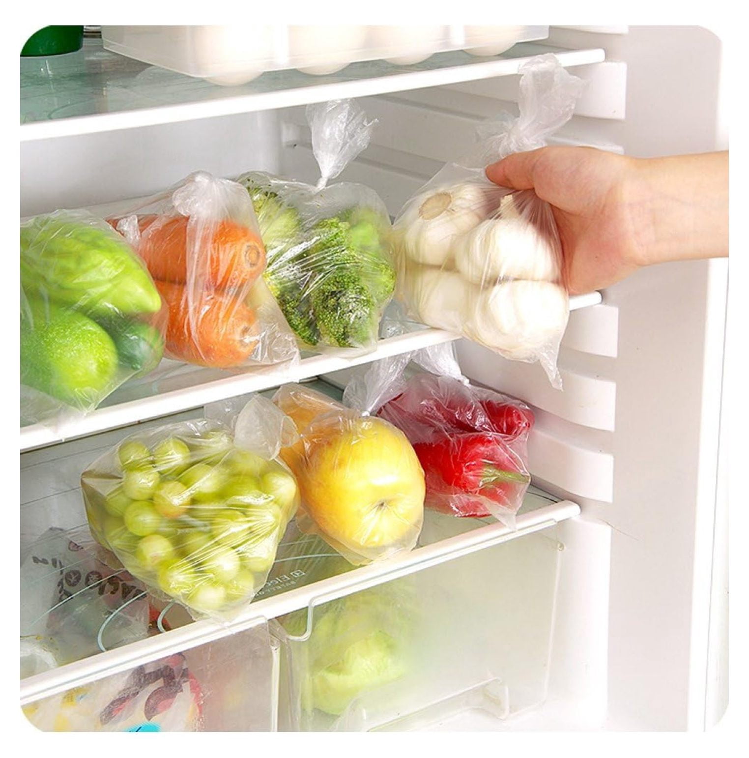 12” x 20” Plastic Produce Bags, Food Storage Bags 350pcs on a Roll, Clear Produce Bag for Food Vegetable Bread Fruit Meat - 8 Rolls