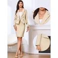 thumbnail image 2 of DARING DIVA 2Pcs Women's Office Double Breasted Blazer Pencil Skirt Set M Khaki, 2 of 6