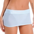 thumbnail image 3 of Sxiwei Mini Skirts for Women Sexy See Through Micro Skirt Low Rise Stretch Bodycon Mini Pencil Skirt Type A Light Blue One Size, 3 of 7