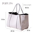 thumbnail image 3 of Bolsa de mano POPUPS, grande, de neopreno, ligera, color blanco puro, 3 of 9