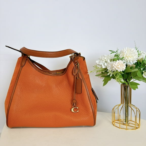 COACH Mixed Leather with Suede Gusset Lori Shoulder Bag Canyon Multi One Size