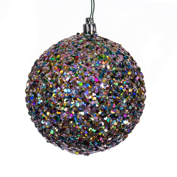 Vickerman 2.75" Multi-color Durian Sequin Glitter Ball Christmas Ornament, 12 pieces per bag