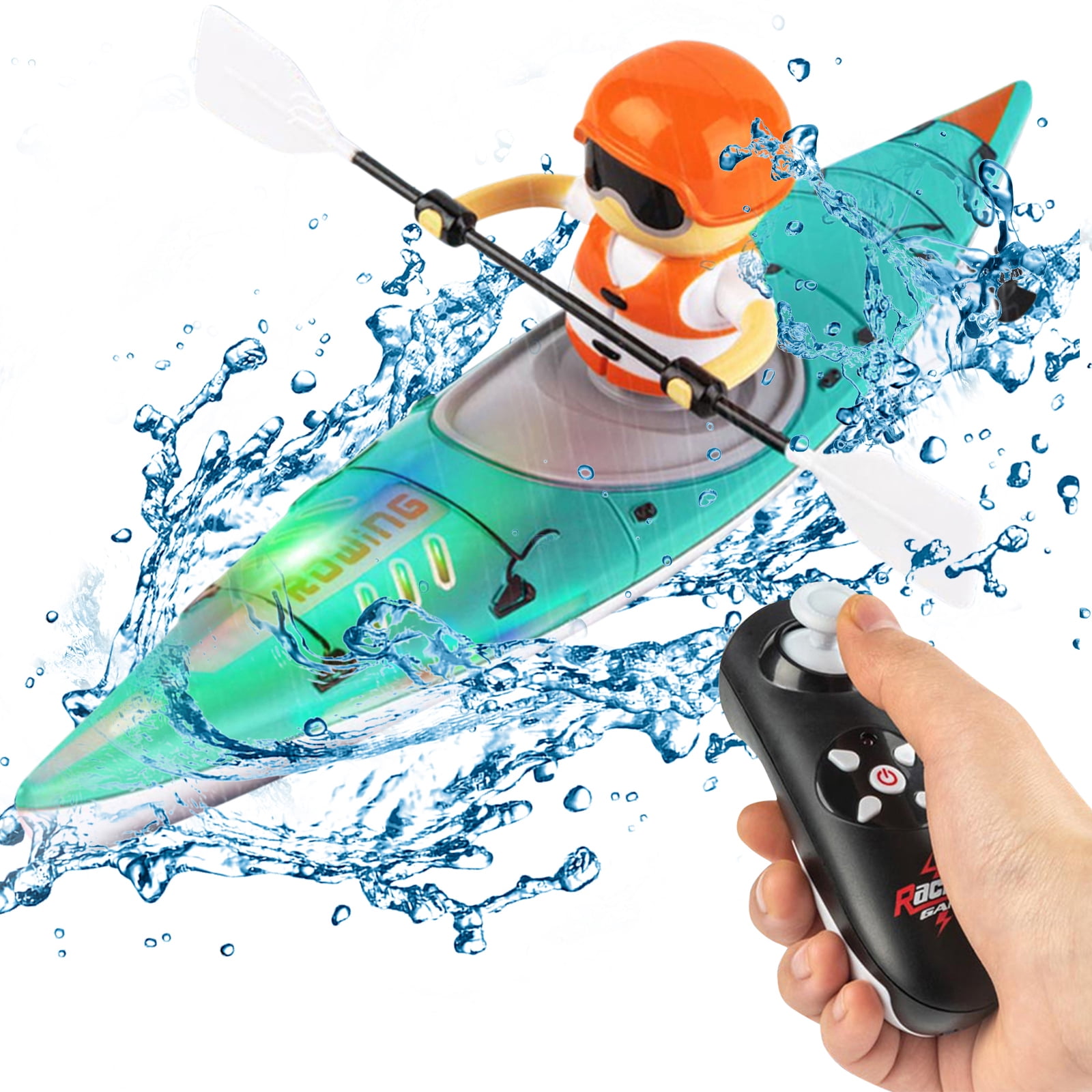 2.4Ghz Remote Control Boat Rc Kayak Boat Summer Water Toys For Toy Supplies (Blue)