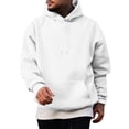 thumbnail image 2 of Dwelliawo White Hoodies for Men Long Sleeve Hooded Sweatshirt Essentials Casual Fleece Hoodie with Pocket Lightweight Hoodies Pullover 4xl, 2 of 4