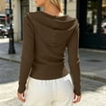 thumbnail image 4 of FAIWAD Hoodies for Women Zip Up Long Sleeve Fitted Ribbed Cardigans Slim Stretch Athletic Workout Outdoor Sweatshirt, 4 of 8