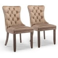 thumbnail image 6 of Dining Chairs Set of 2, Upholstered High-End Tufted Dining Room Chair with Back Ring and Nailhead Trim, Modern Velvet Kitchen Chairs with Solid Wood Legs for Kitchen, Home,Khaki, 6 of 10