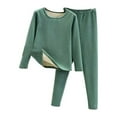 thumbnail image 1 of Minnieouse Conjunto de ropa interior térmica para mujer, calzoncillos largos de terciopelo suave para clima frío y cálido, ropa de dormir de Ropa interior Verde XL, 1 of 6