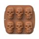 thumbnail image 1 of Halloween Skull Cake Pan Silicone Mold, 6 Cavities Pirate Skull 3D Silicone Mold Baking Pan,Brown, 1 of 5