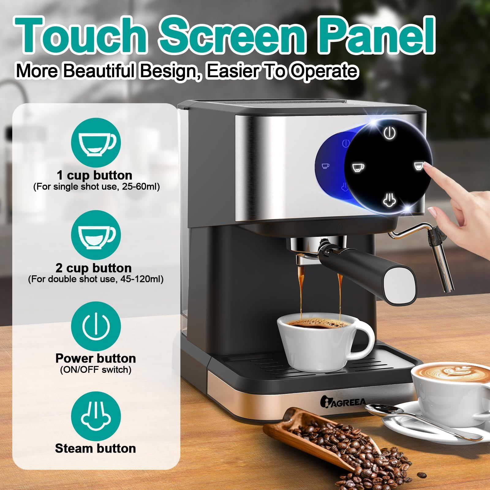 Unbranded Espresso Machine, 20 Bar High Pressure, 50 OZ Detachable, For Barista And Home Lattes And Cappuccinos