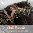 thumbnail image 4 of Colorful Leaf Bedding Duvet Cover Set Twin Size 4 Pieces Wooden Board Watercolor Pastoral Plant Bedding Set with Zipper Closure, 1 Comforter Cover 68x86 Inches 1 Flat Sheet & 2 Pillow Cases, 4 of 7