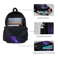 thumbnail image 3 of Lsque Purple And Blue Nebula Pattern Adult Backpack – Durable & Lightweight PU Canvas Storage Bag , 15” Laptop Compartment, and Multiple Pockets, 3 of 7