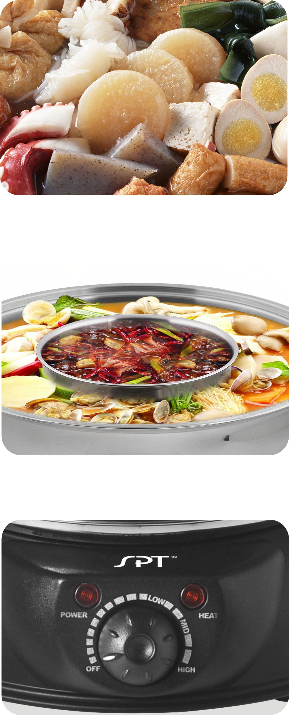 【Low Price Guarantee】5-Qt Stainless Steel Electric Shabu Hot Pot with Lid  ASP-610, 1 Year Mfgr Warranty