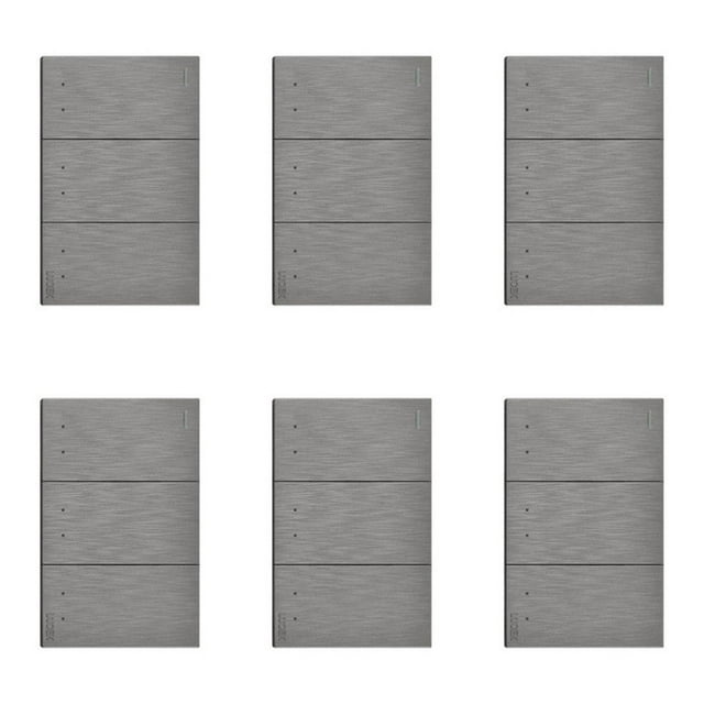 Placa Con 3 Apagadores De Escalera Lucek FlatPack 6 plateado