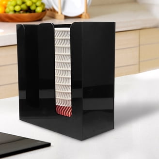 HUBERT® 4-Cup Wire Holder – Black Powder Coat Cup & Lid Organizer For Buffets, Meetings, Or Office Coffee Stations
