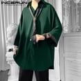 thumbnail image 5 of INCERUN, camisas de verano y otoño para hombre, camisetas de retazos a la moda, camisetas de manga tres cuartos con solapa, ropa de calle de talla grande S-5XL para hombre, 5 of 5