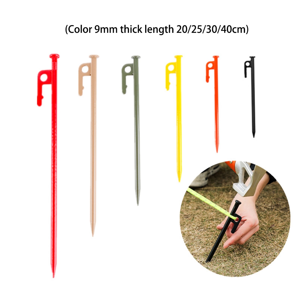 4 Pcs Lengthen Steel Tent Stakes Heavy Duty Beach Tent Peg Canopies Stakes