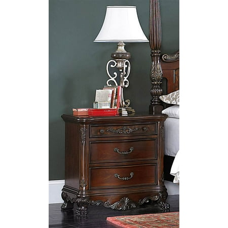 **DAMAGED**Homelegance Night Stand with Drawers in Cherry Finish