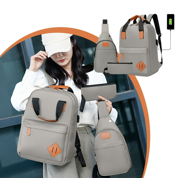 pstuiky Mochila de viaje para portátil mochila grande para hombre y mujer mochila de negocios con bandolera y monedero mochila universitaria de tres piezas.