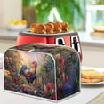 thumbnail image 3 of LedBack Rooster Floral Print Toaster Cover, Washable, Dust-proof, Anti Fingerprint, 2 Slice, 3 of 3