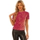 thumbnail image 1 of Blusa de fiesta Allegra K con lentejuelas de terciopelo Rosa Caliente M, 1 of 6