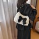 thumbnail image 2 of Bolsos de hombro para mujer Bowknot Underarm Bag Bolsos sólidos Embrague femenino (Blanco), 2 of 6