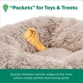 thumbnail image 6 of Furhaven 23" Round Calming Donut Dog Bed with Washable & Removable Cover & Bolster - Shaggy Plush Long Faux Fur Ball Bed - Taupe, For Dogs Up to 20 lbs, Small, 6 of 13