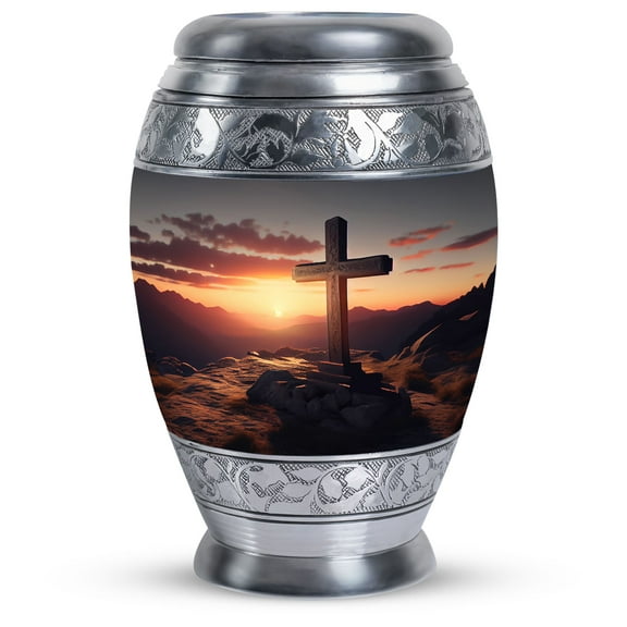 Sunset Christian Mountain Urns For Ashes Adult Female Mom, Cremation Urn For Women Ashes, Urns For Ashes Adult Male Large, Urn For Men Ashes, Urns For Human Ashes Adult Male, Dad Urn For Ashes 10 Inch