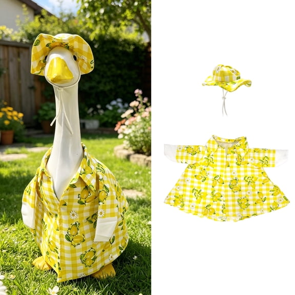 Nkmbld Porch Goose Decor for Outdoor, Porch Goose Clothes for 23 inch Cement Plastic Lawn Garden Yard Porch Goose Statues Decor, Machine Washable