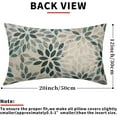 thumbnail image 4 of Teal Dahlia Lumbar Pillow Covers 12x20 In Rustic Geometric Flower Decorative Rectangle Pillow Cases Beige Tan Gray Floral Cushion Covers Farmhouse Home Decor For Sofa Bedroom Couch Outdoor Set of 2, 4 of 6