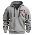 thumbnail image 2 of bbymog Hoodies for Men Quarter Zip Hoodies Oversized Long Sleeve Pullover Top Casual Solid Color Hooded Sweatshirts with Drawstring Gray B L, 2 of 3