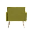 thumbnail image 5 of Velvet Single Sofa Chair, Mid-Century Button Tufted Upholstered Accent Living Room Chair with Golden Metal Legs Comfy Armchair Leisure Lounge Chair with Wide Backrest & Armrest for Bedroom Olive Green, 5 of 7