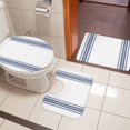 thumbnail image 4 of Abstract Geometric Blue Stripe, Bath Mat 3 Piece Bathroom Rug Set, White Backdrop Non Slip Bath Rug Contour Mat and Toilet Lid Cover, Absorbent Shower Mats Soft Bath Rugs and Mats Sets, 4 of 8