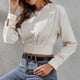 thumbnail image 4 of Tops para mujer Camisas Blusas Elegantes Camisas casuales de manga larga Moda Cómoda Blusa de cuello redondo de color sólido Odeerbi ODB-5, 4 of 6